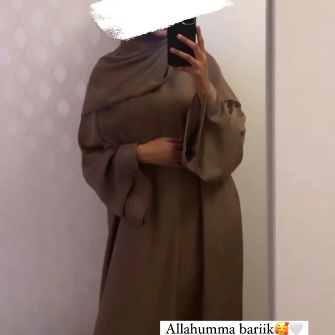Karamell brun abaya+ hijab 