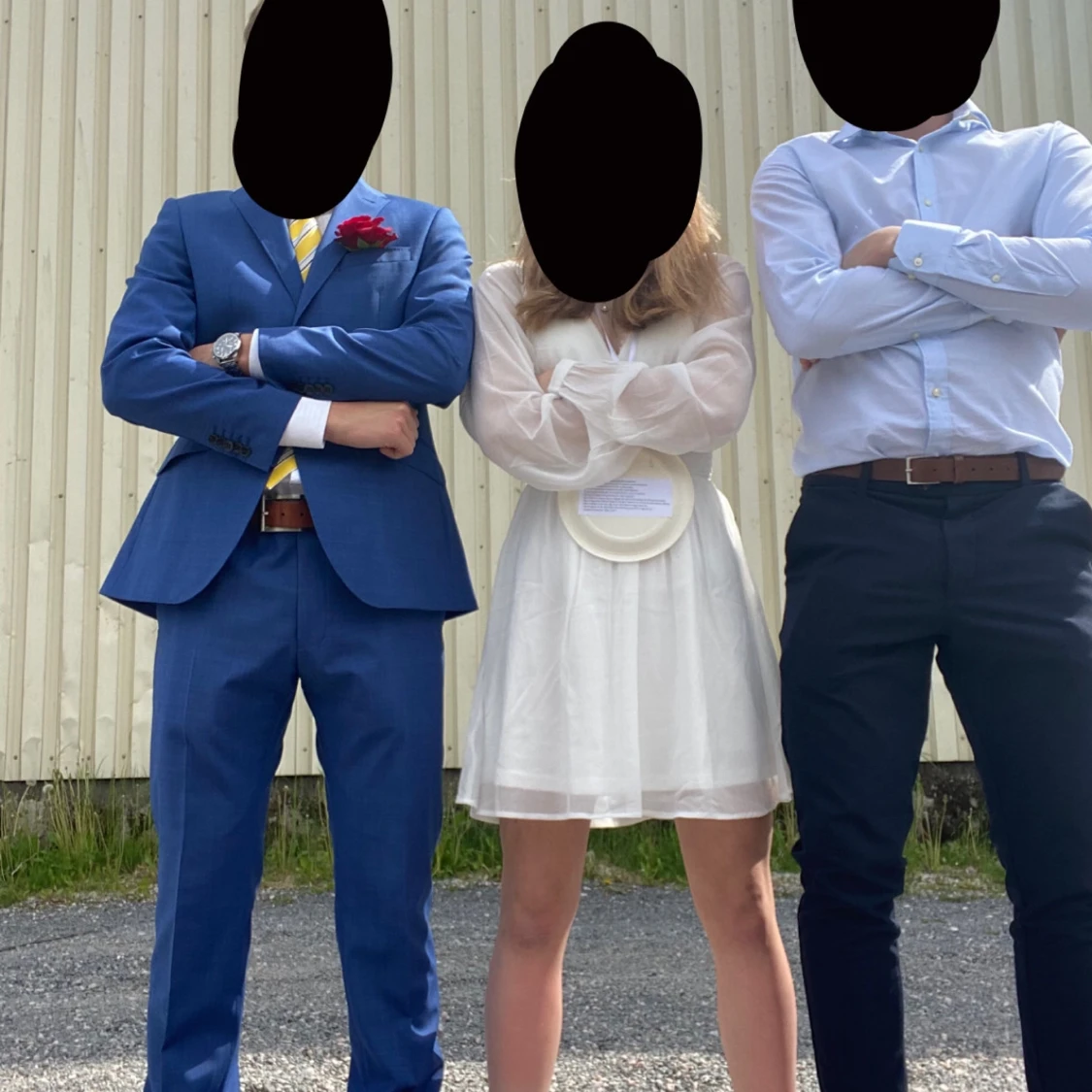 Vit klänning med v-ringning - 2