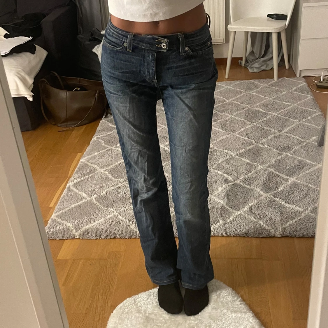 Blå bootcut jeans - 90