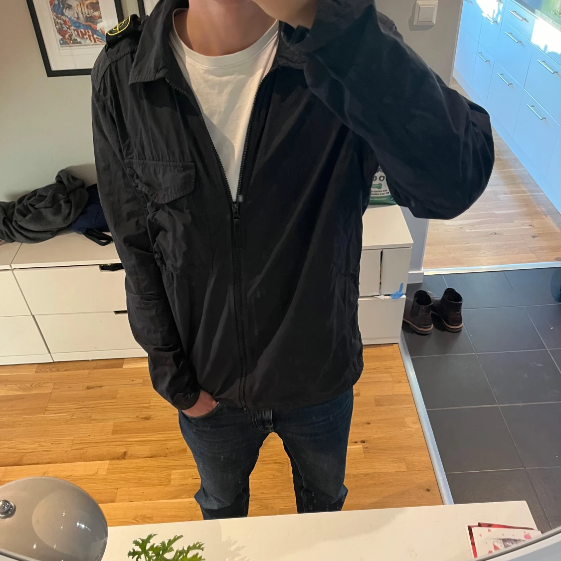 Svart Stone Island overshirt/tunn jacka - 2