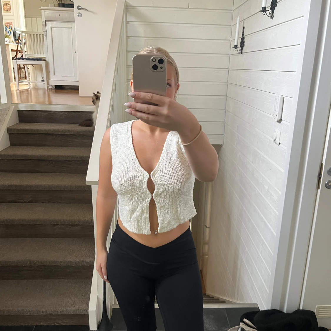 Stickad topp/väst - 90