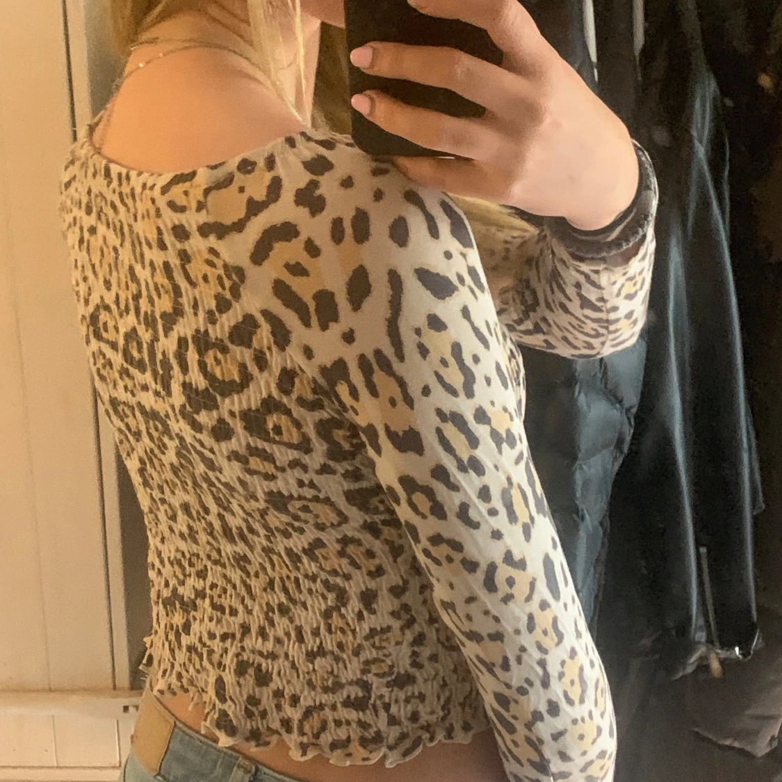 Leopardmönstrad croppad topp - 91