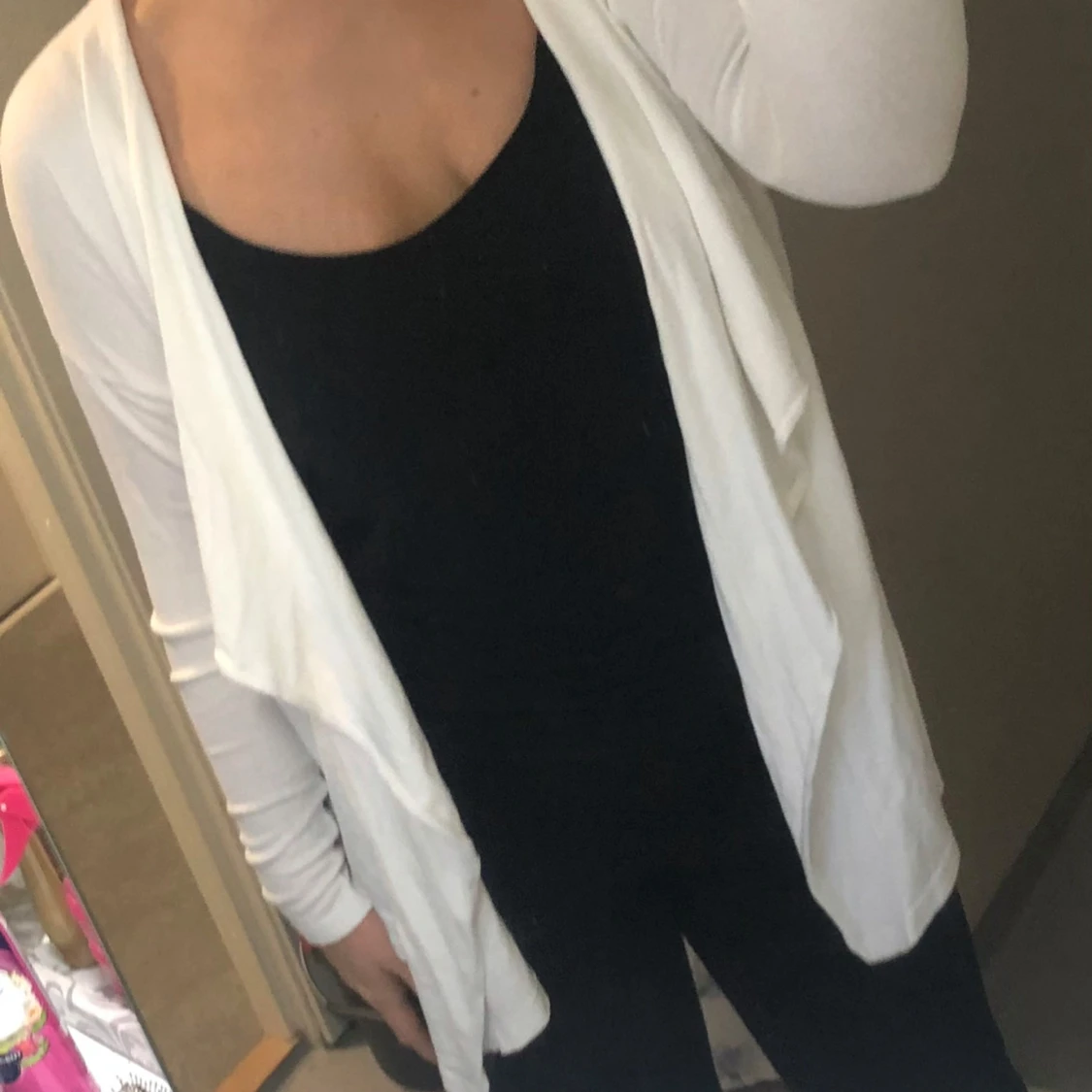 Vit långärmad kofta - 91