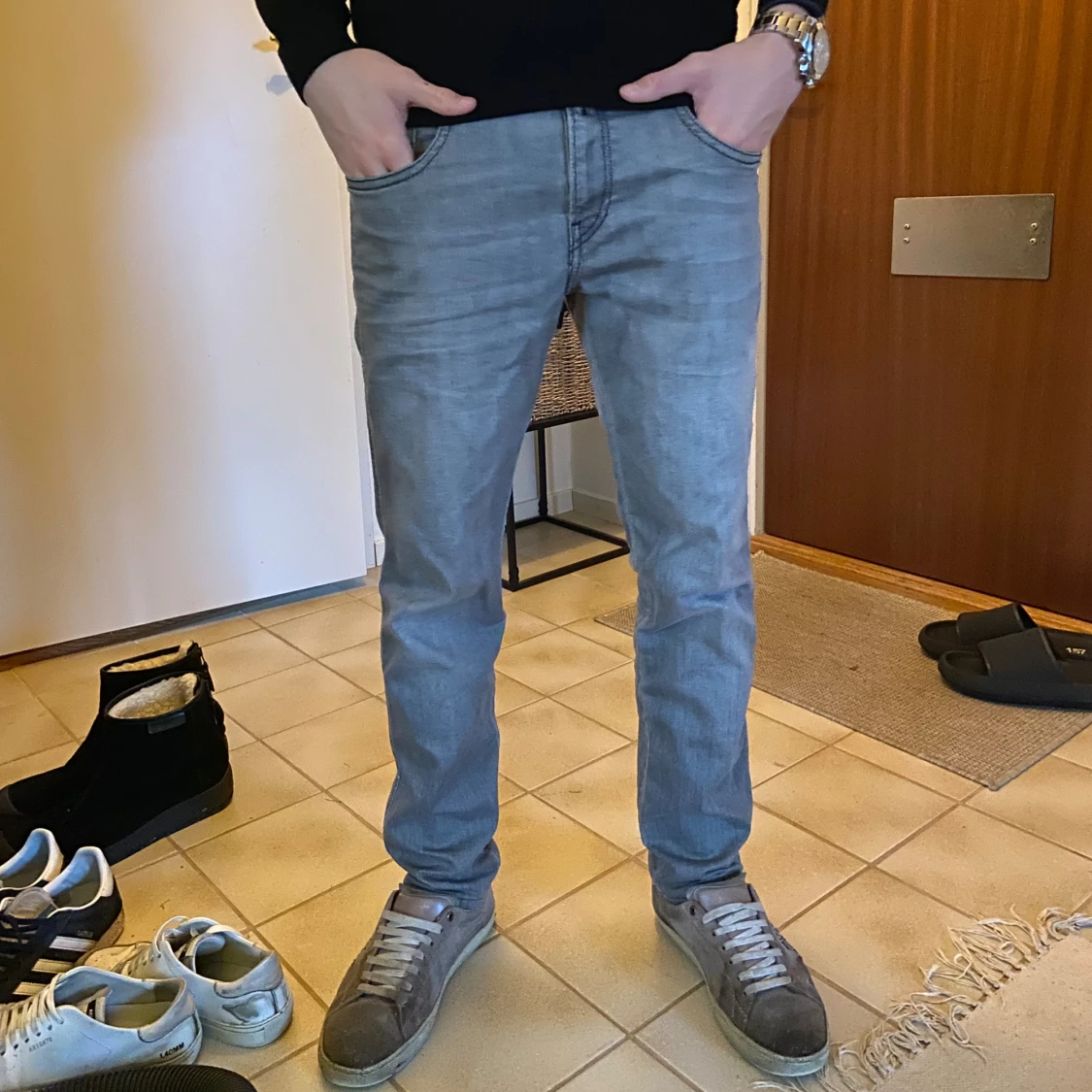 Grå Replay anbass jeans