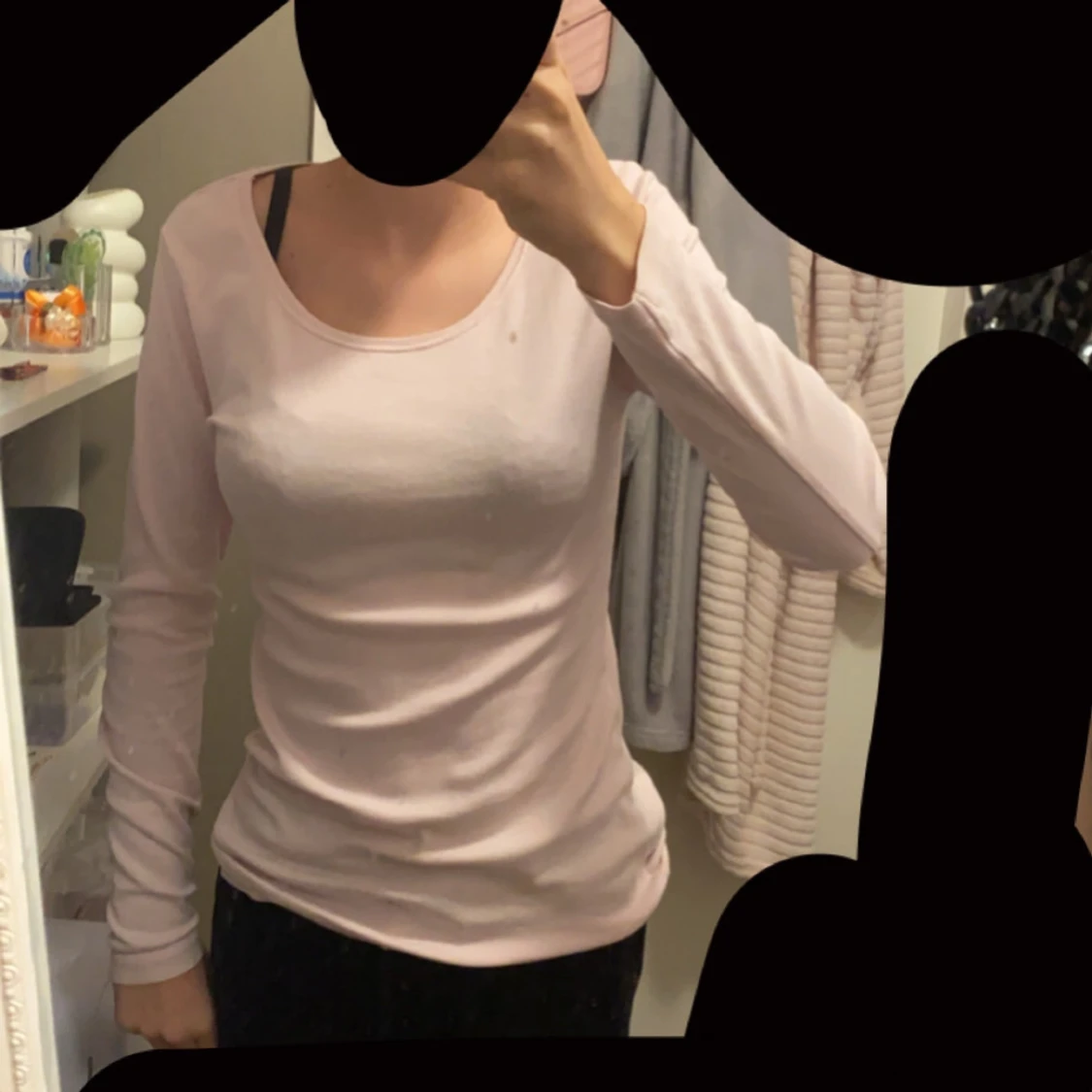 Ljus rosa långärmad tröja - 90