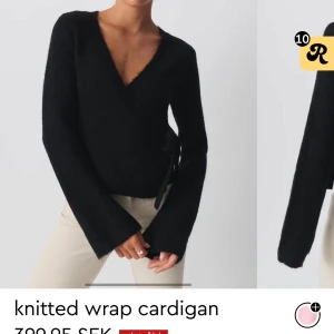 knitted wrap cardigan - Svart stickad tröja med knytning från Gina Tricot som är helt slutsåld 