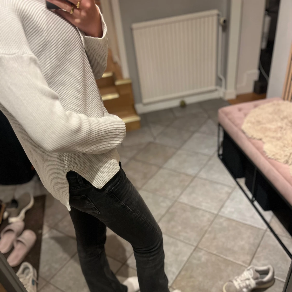 Vit stickad tröja - 91