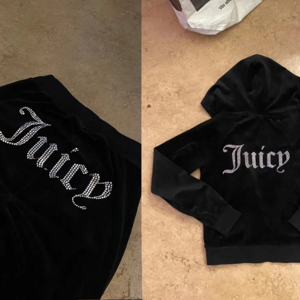 Säljer mitt juicy coture set i svart storlek XS, pågrund av att jag köpt fel storlek! De är endast testade inte använda! Super fint skick! Så gott som nya! . Tröjor & Koftor.