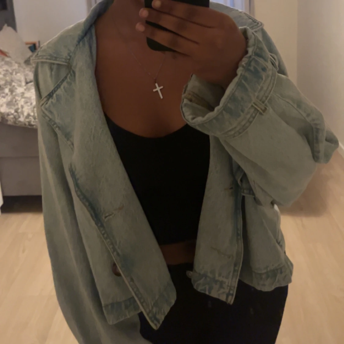 Ljusblå jeansjacka - 90