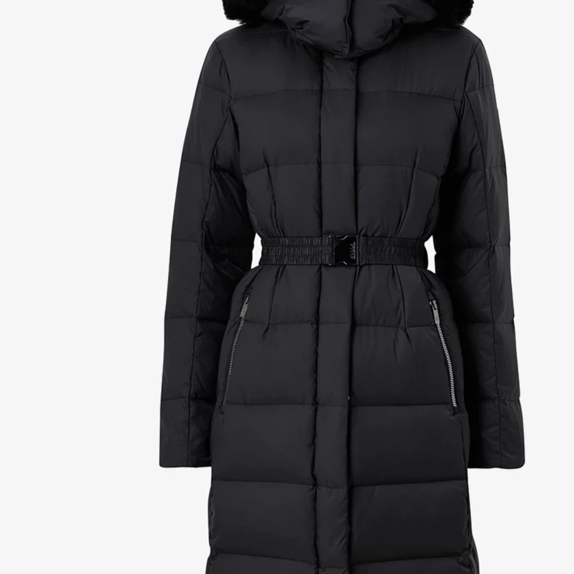 Svart lång pufferjacka från áhkká