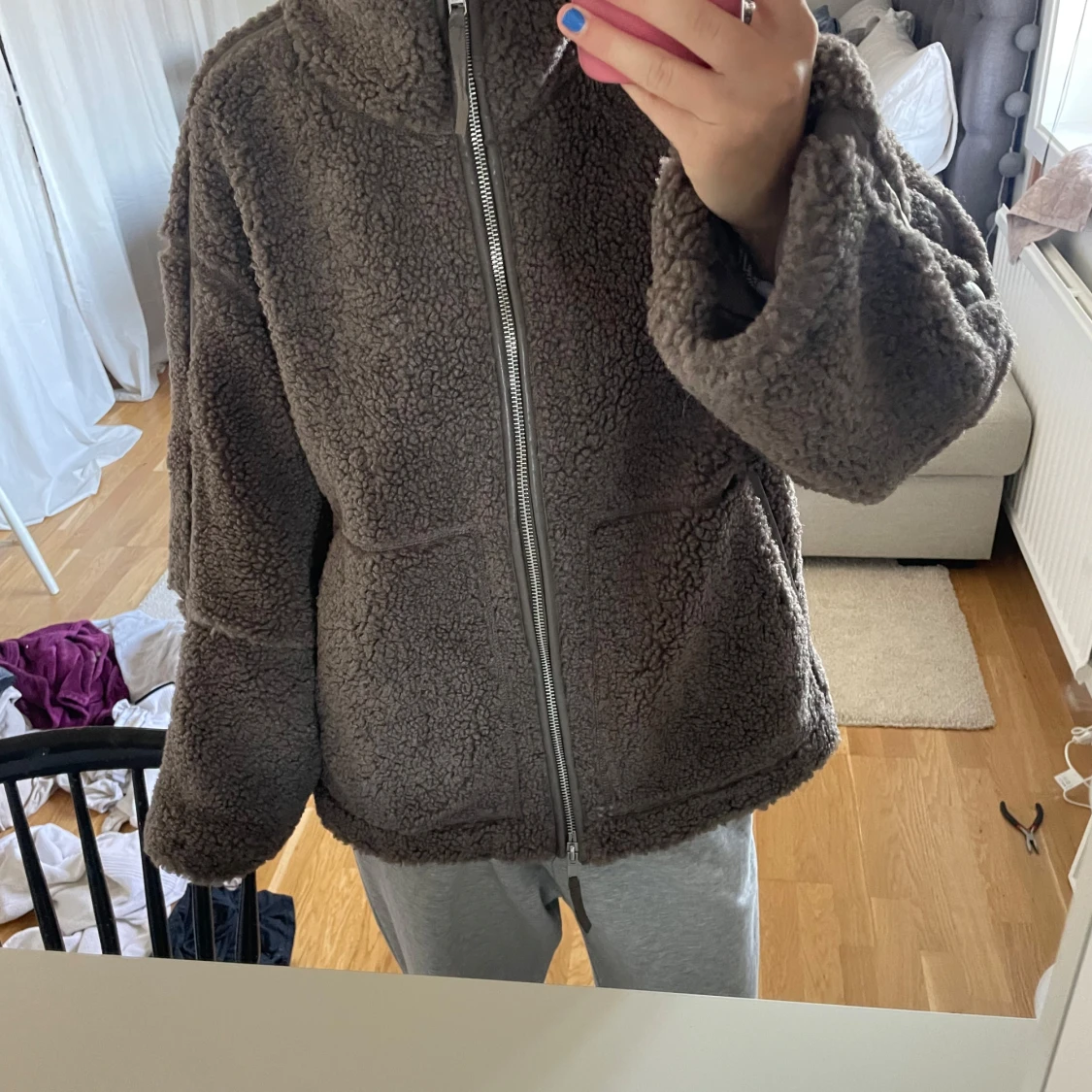 Brun teddyjacka - 92