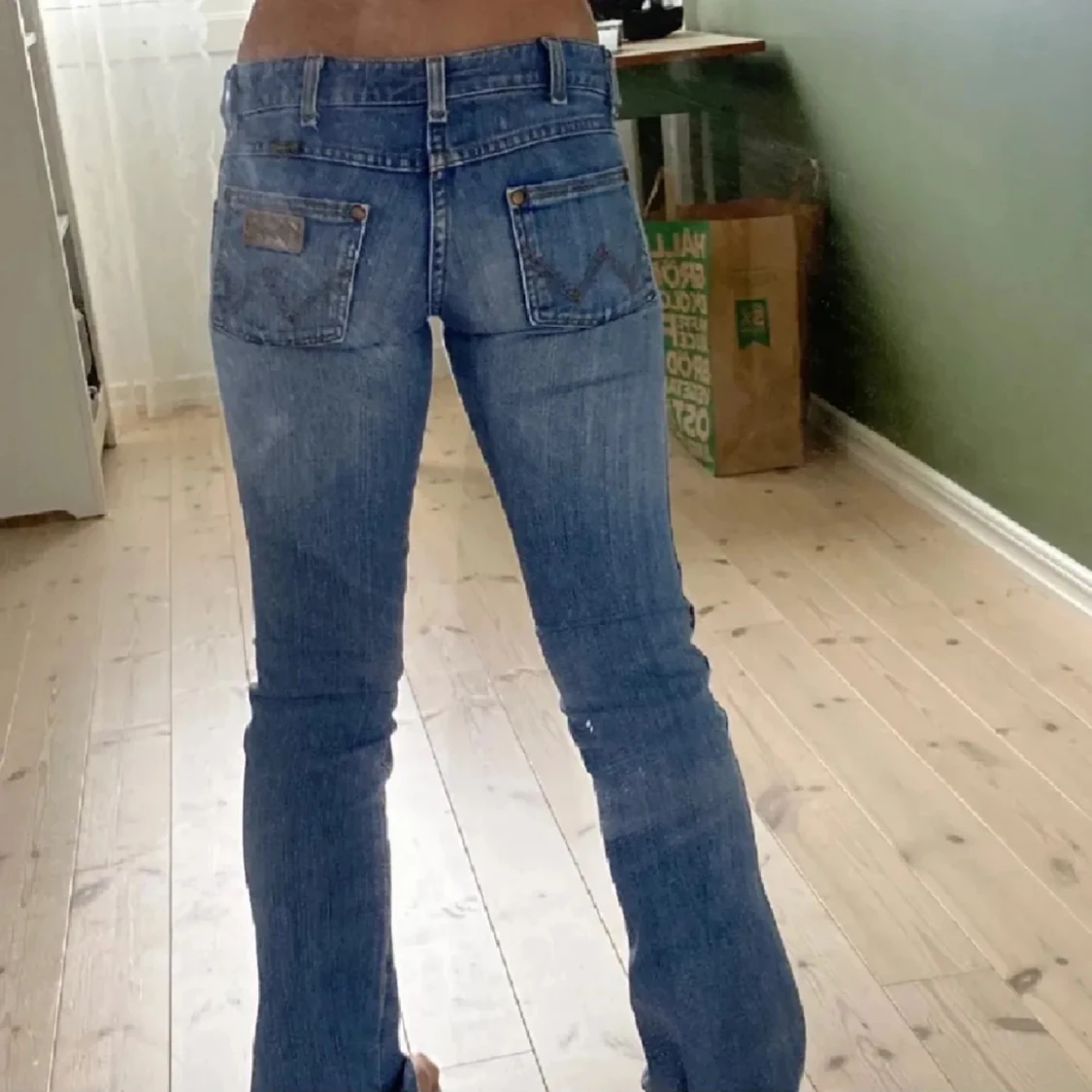 Blå wagler jeans - 92