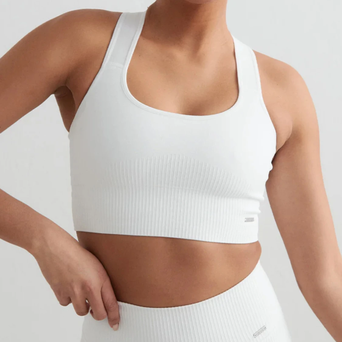 Vit ribbad sporttopp - 90