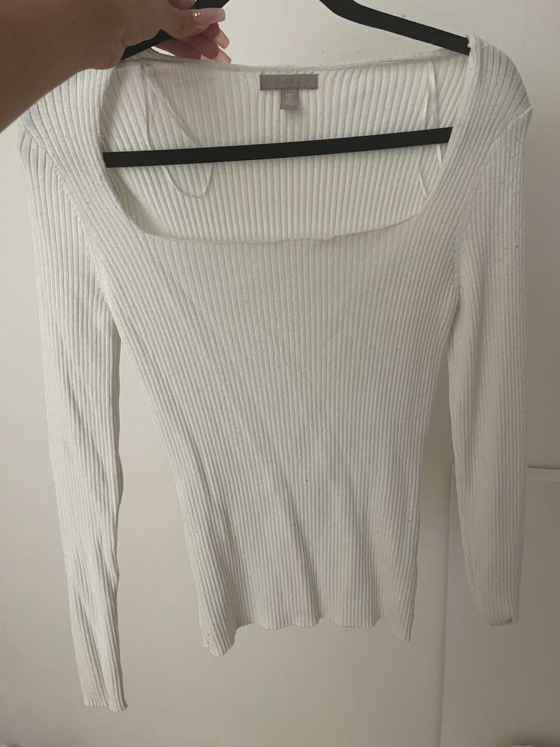 Ribbad långärmad tröja