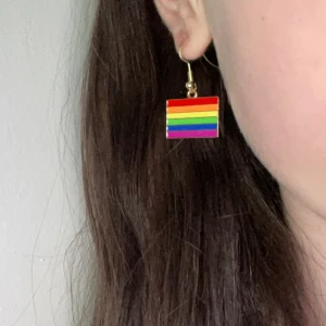 Pride örhängen - Nickelfria  1,3cm höga, ca 2cm breda Jätte bra skick, oanvända Passar jätte bra till Pride parader 15kr+frakt