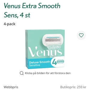 Venus 3st rakblad - Helt nya och ligger i deras behållare. Finns 3st i denna. Tyvärr råkade jag ta sönder paketet men rakbladen är i deras egna plastpaket. Är för känslig hy och är superbra. Köptes för 259kr. Köparen står för frakten ❤️