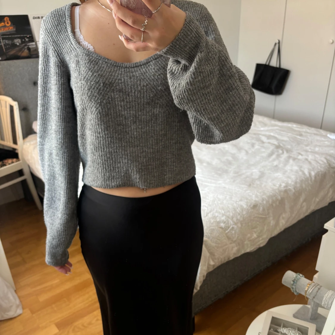 Grå ribbad tröja från H&M