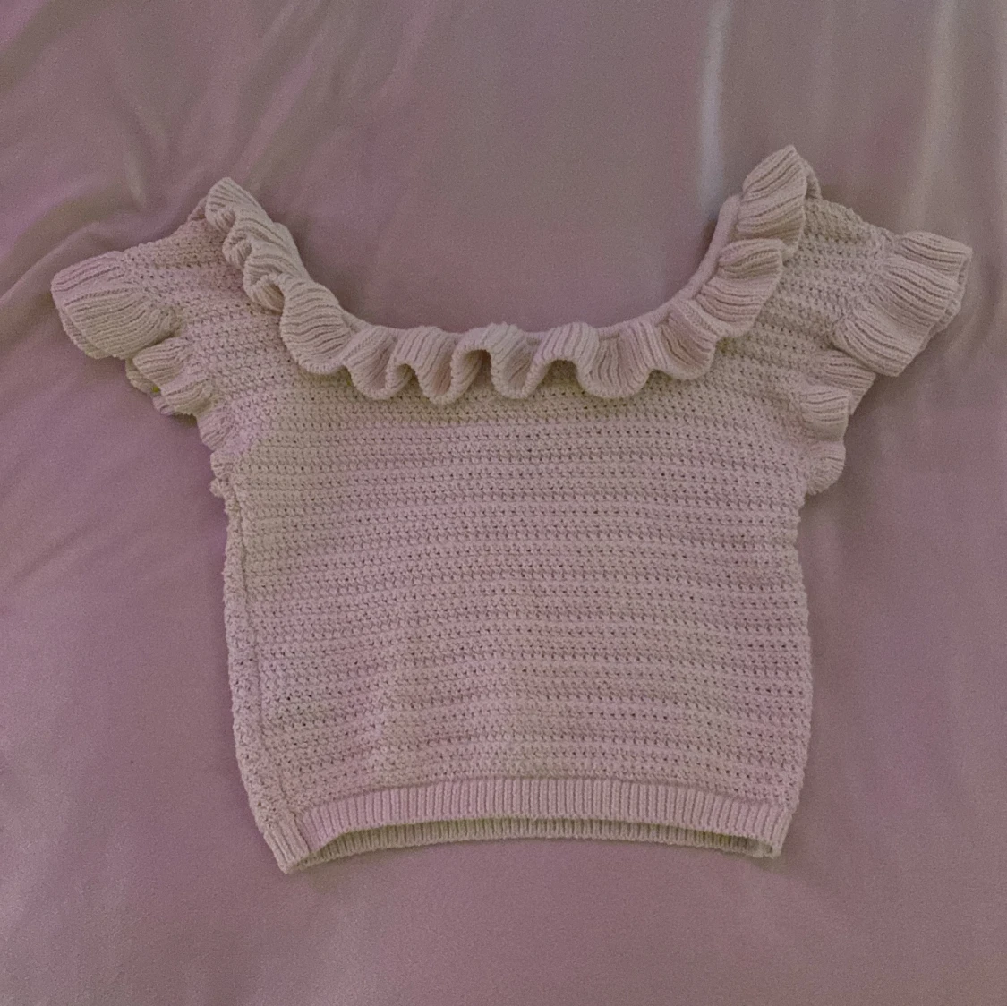 Beige stickad topp från H&M