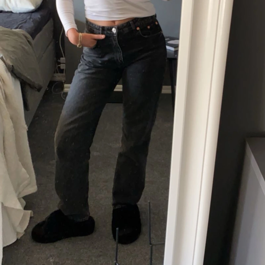 Svarta jeans i straight fit