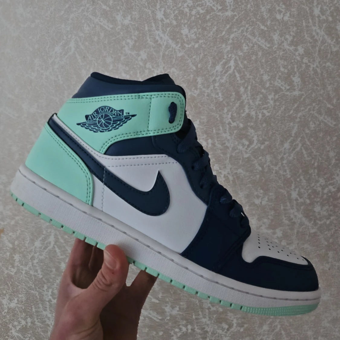 Nike Air Jordan 1 Mid - Blå/Grön - 91