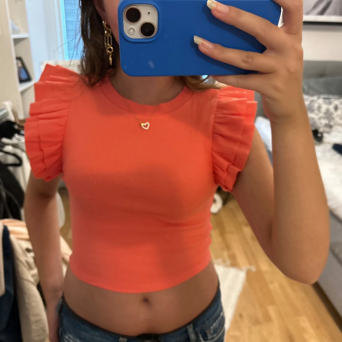 Korallfärgad topp från Zara