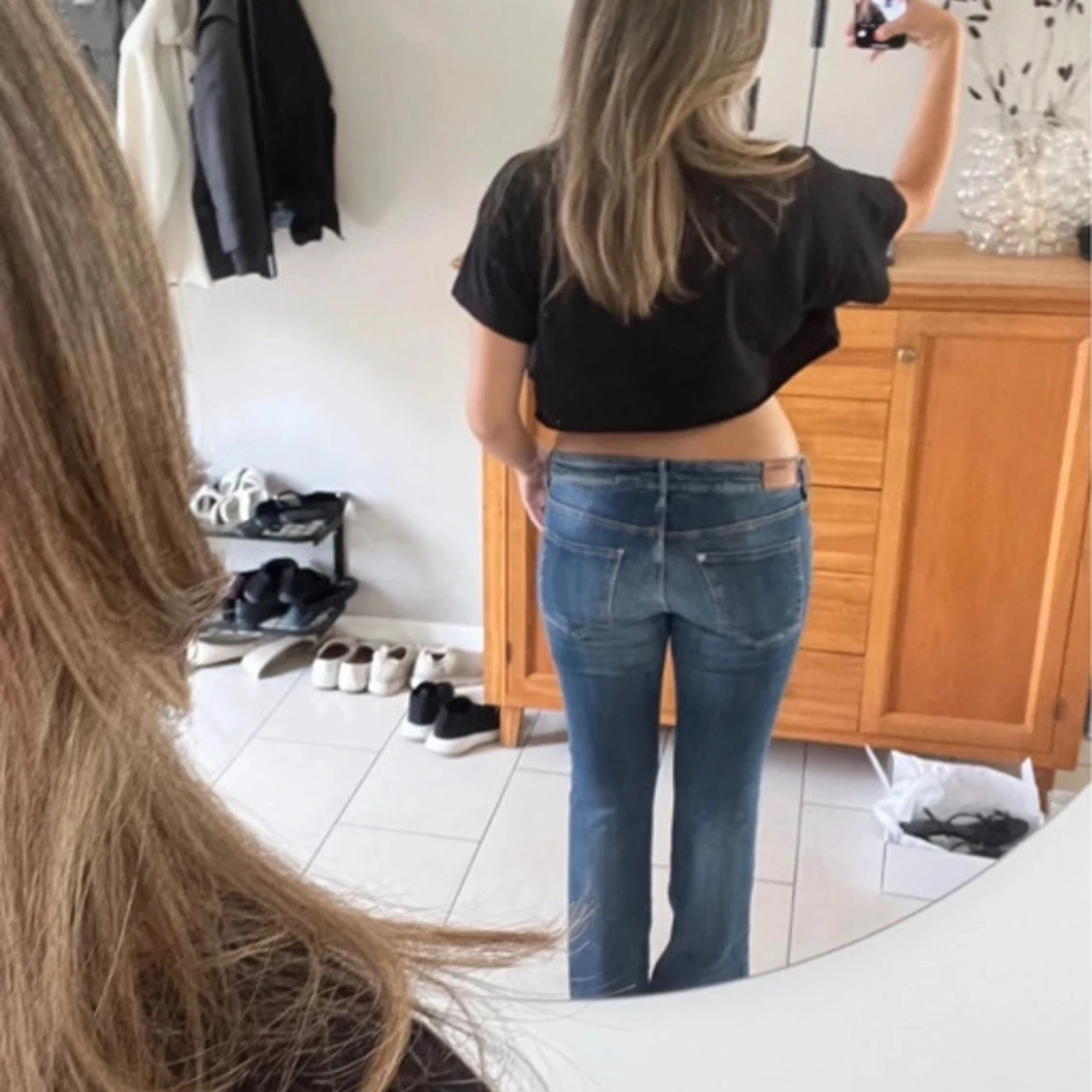 Lågmidjade jeans/bootcut - 92
