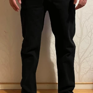 Svarta Levi's 501 jeans - Säljer ett par klassiska svarta Levi's 501 jeans. De har en rak passform och är tillverkade i slitstarkt denim. Perfekta för en stilren look. Köpte själv från plick men passade ej mig.