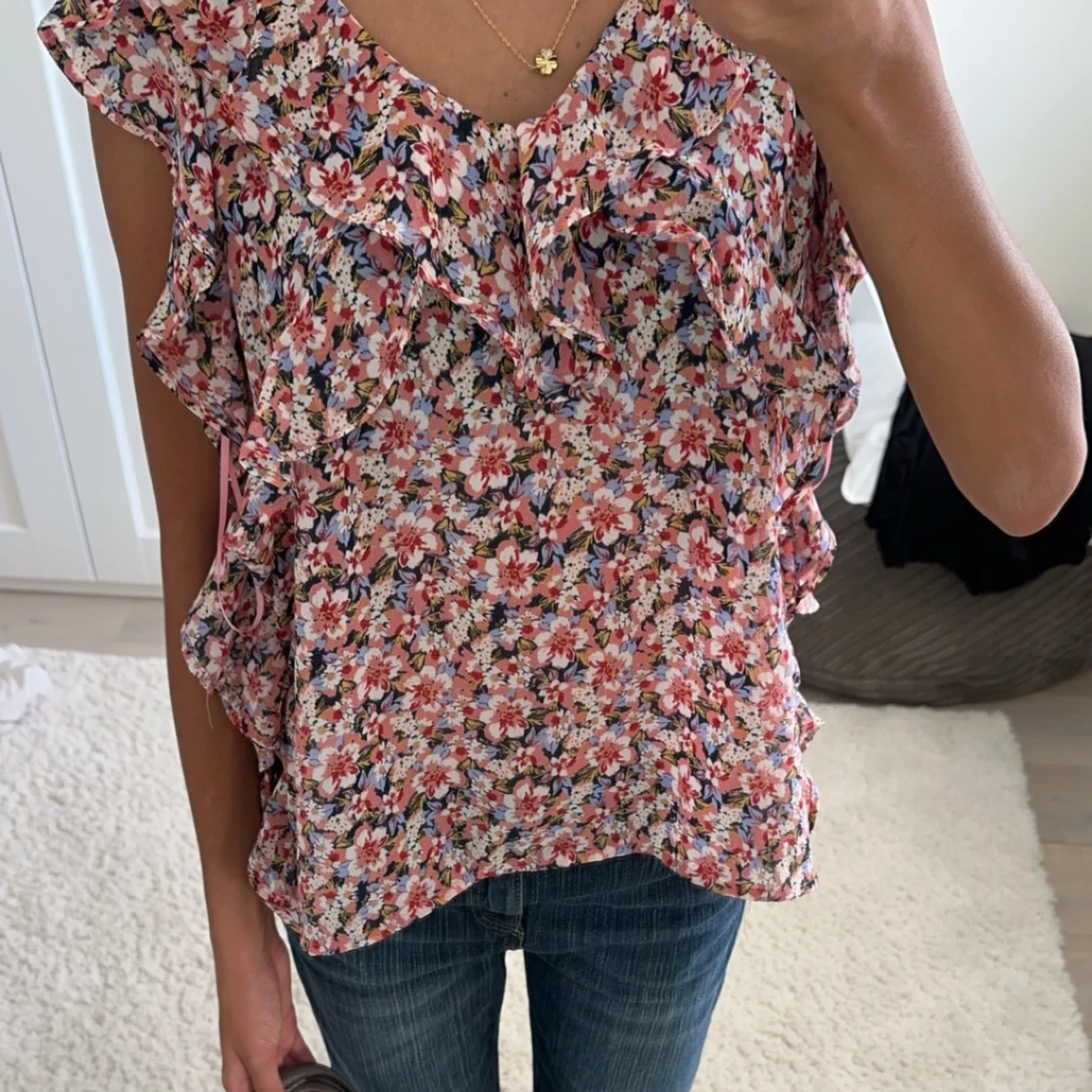 Somrig blom blus🌸💝xs-s