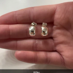 Silverfärgade örhängen - Snygga och stilrena silverfärgade örhängen i en enkel och elegant design. Perfekta för att ge en touch av elegans till vilken outfit som helst. Lätta att bära och passar till alla tillfällen.