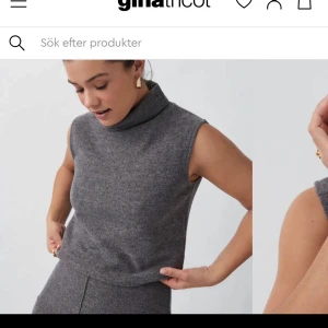 Grå ärmlös polotopp från Gina Tricot - Fin polo t-shirt från Gina, använd en gång. Säljs inte längre.