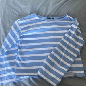 gullig tröja  - gullig långärmad tröja från Lager 157 i super skick! Ljusblå och vit perfekt till jeans eller kjol. 