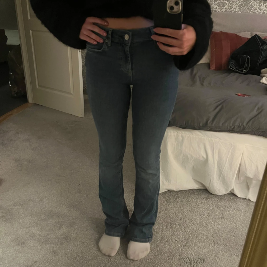 Blå jeans med bootcut - 2