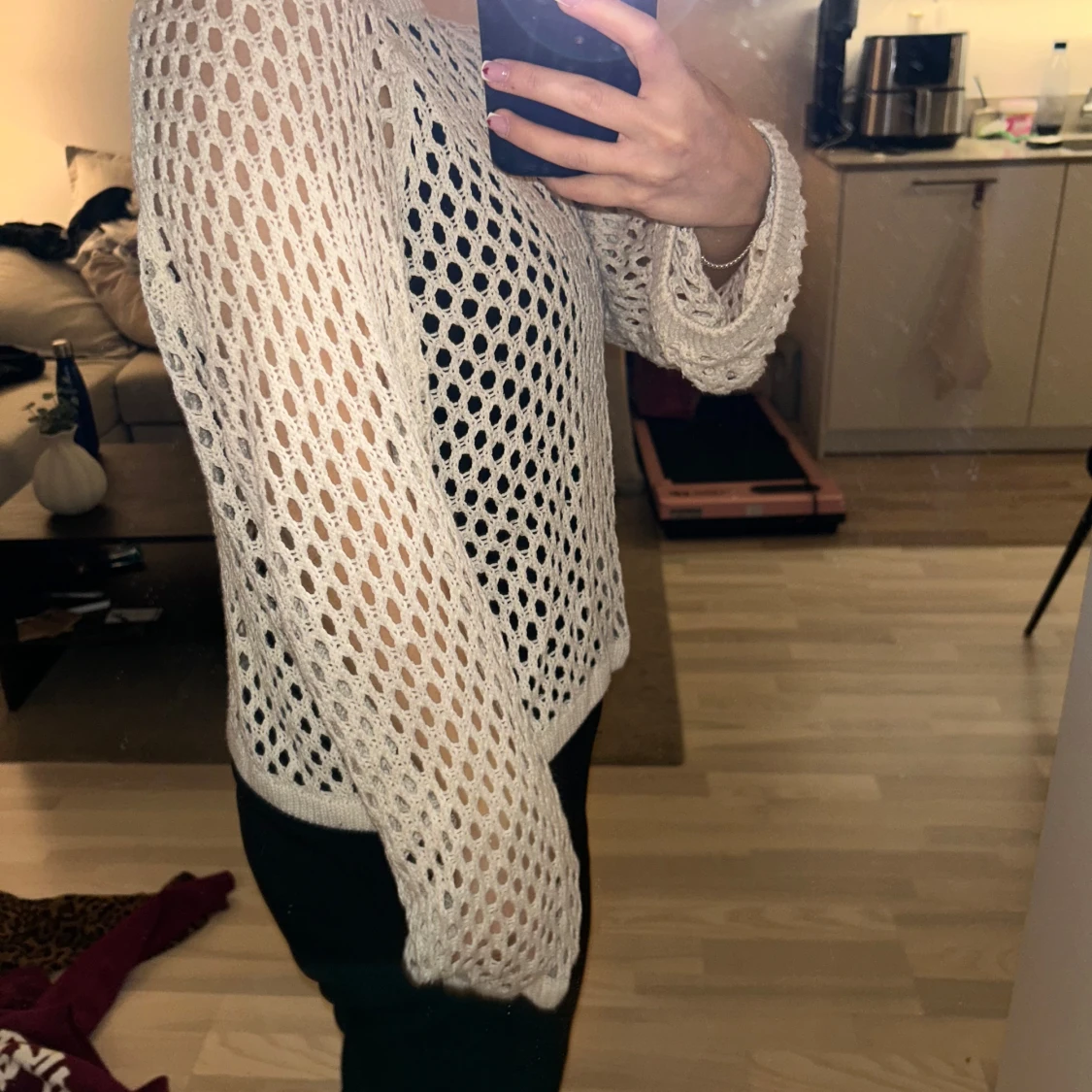 Beige stickad tröja - 2