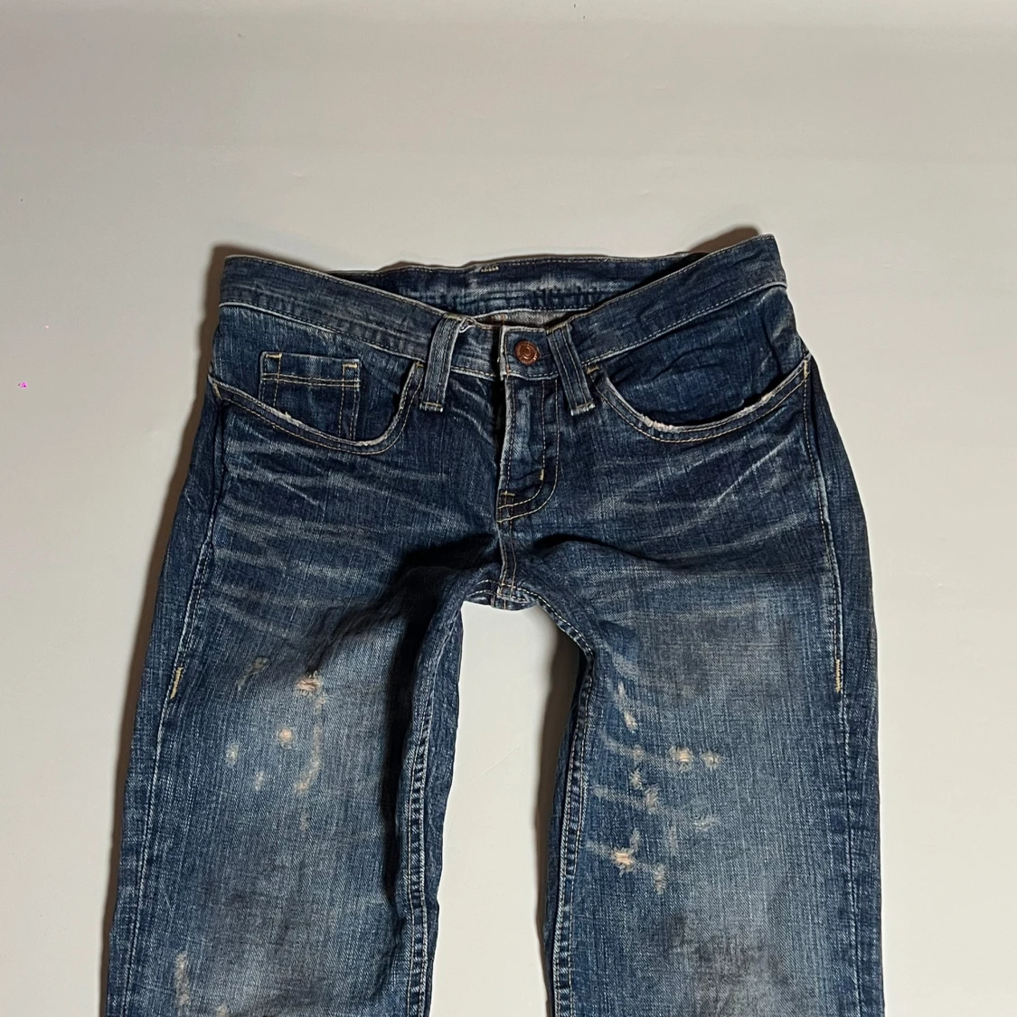 Blå bootcut jeans - 4
