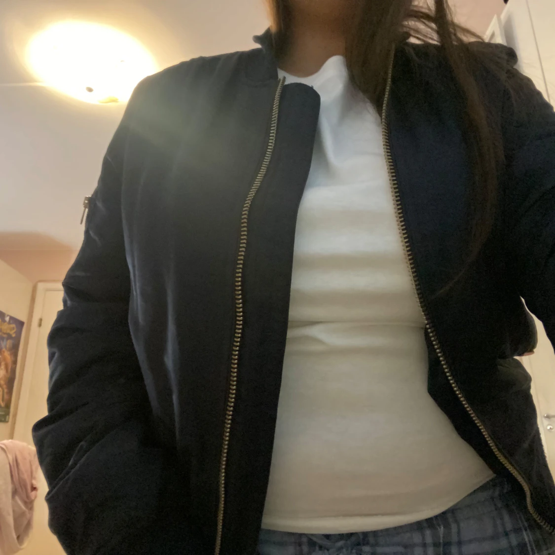 Marinblå bomberjacka