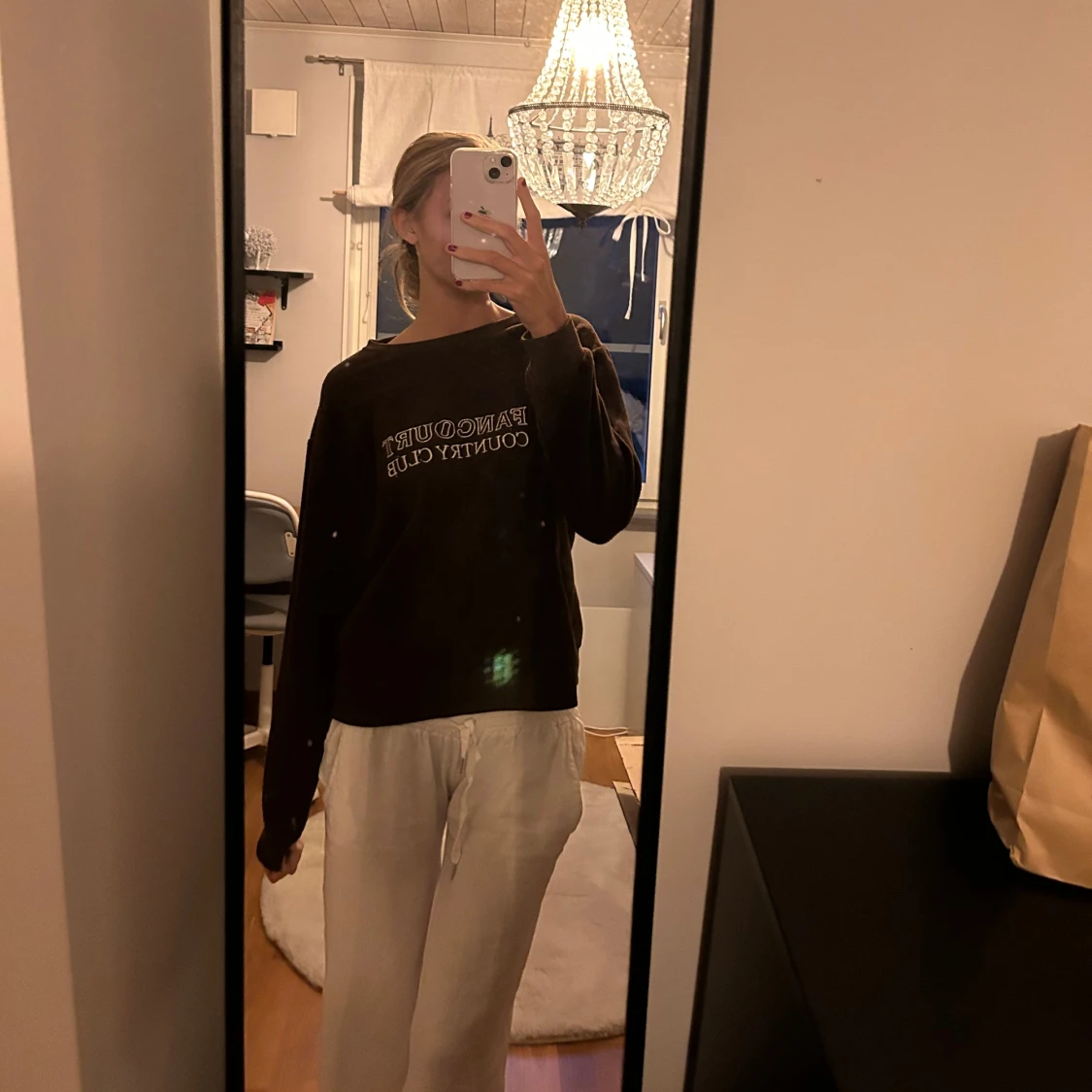 Brun sweatshirt med text - 91