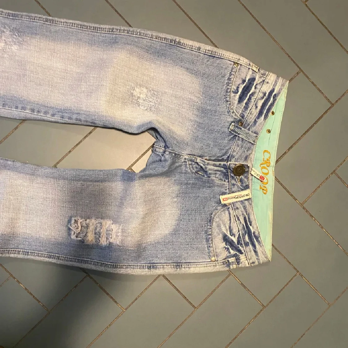 Blå bootcut jeans  - 1