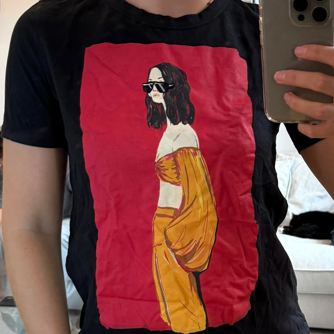 Svart t-shirt med tryck från Zara