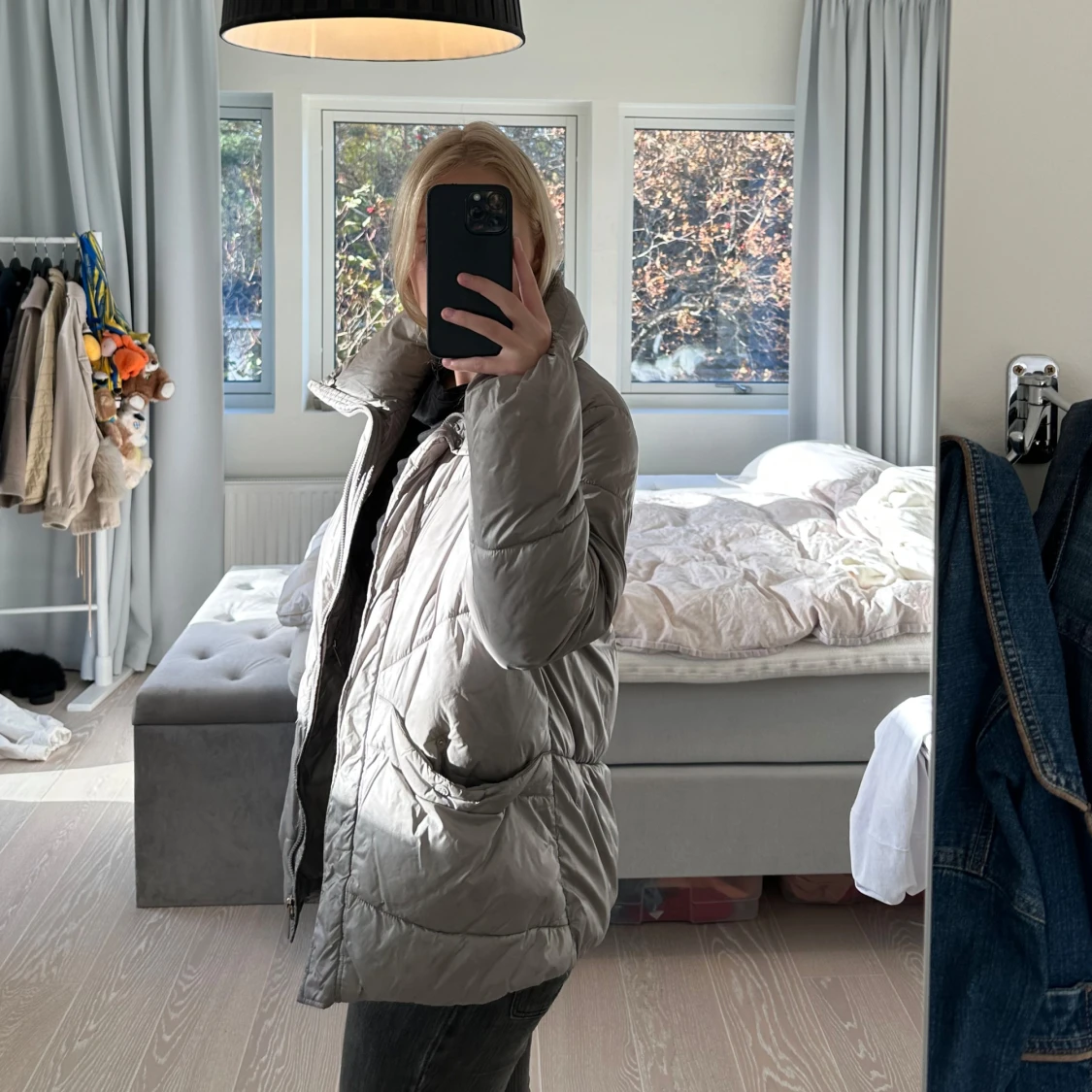 Grå dunjacka från Massimo Dutti - 4