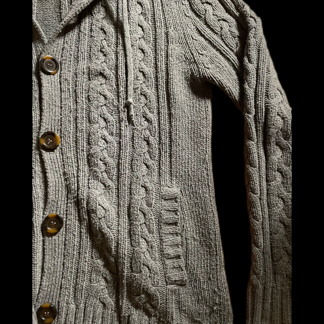 Stickad kofta med luva - 91