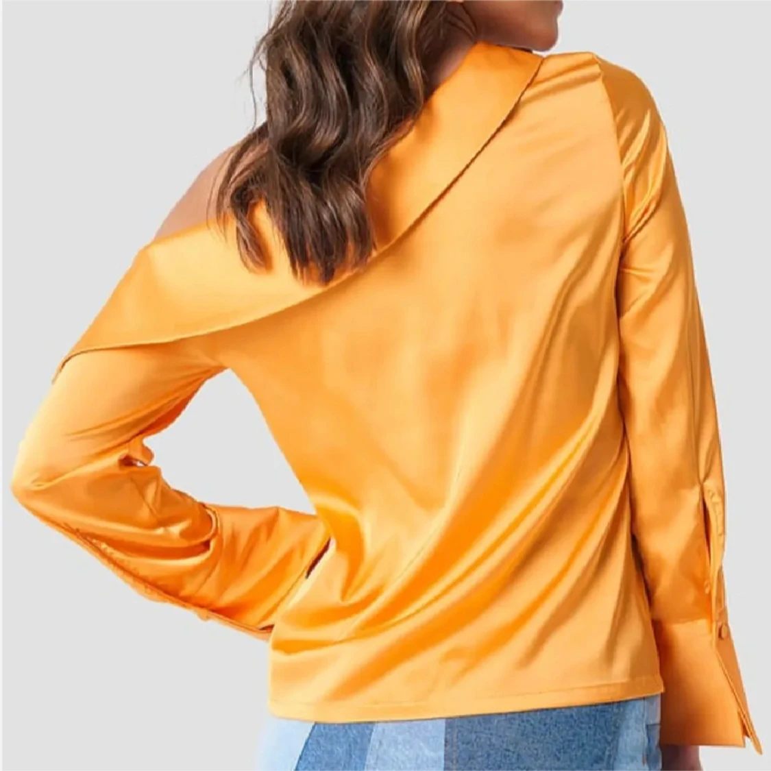 Orange offshoulder blus - 1