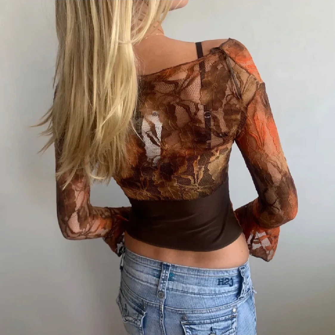 Super snygg spets topp med spets knyt bolero - 2