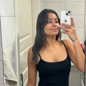 Svart långklänning  - Snygg svart klänning med smala axelband och figurnära form. Klänningen har en enkel design som gör den lätt att matcha med olika accessoarer.