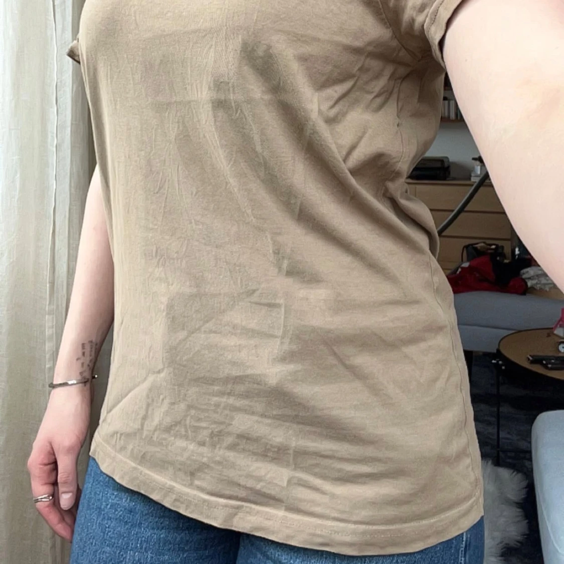 Beige / ljusbrun t-shirt