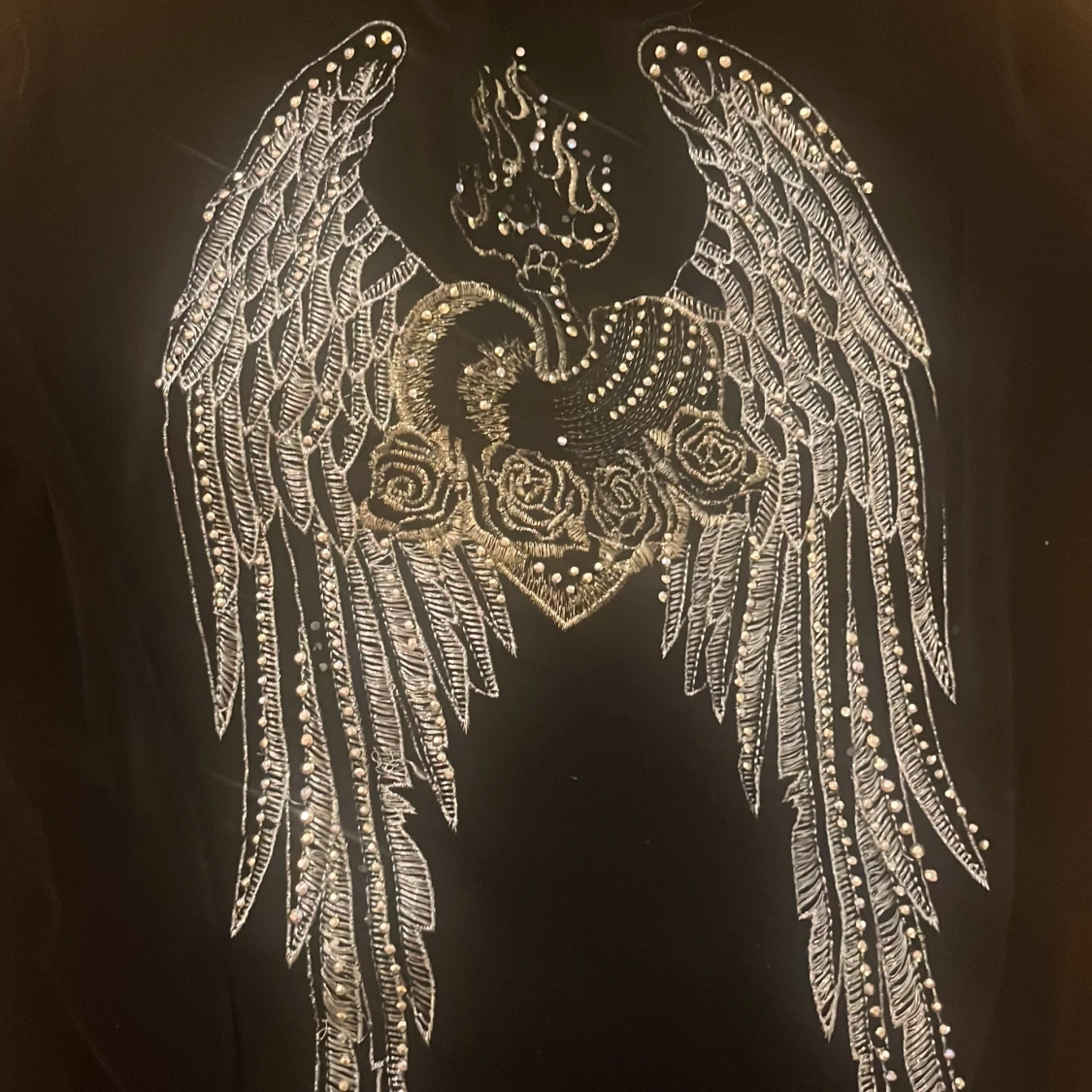 Svart hoodie med strassdetaljer från Redial - 4