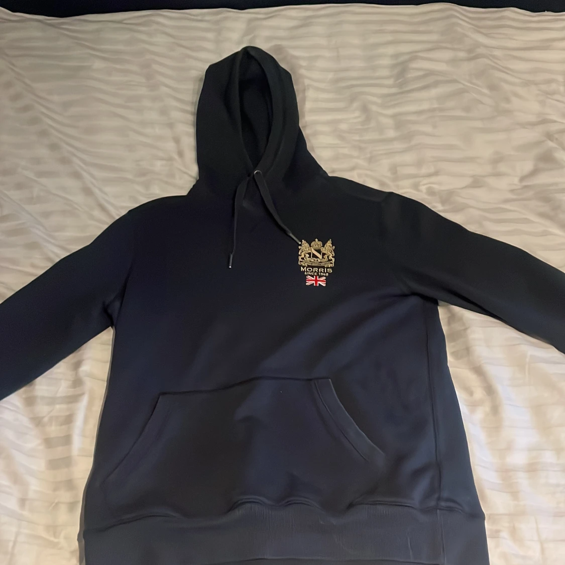 Marine blå hoodie från Morris