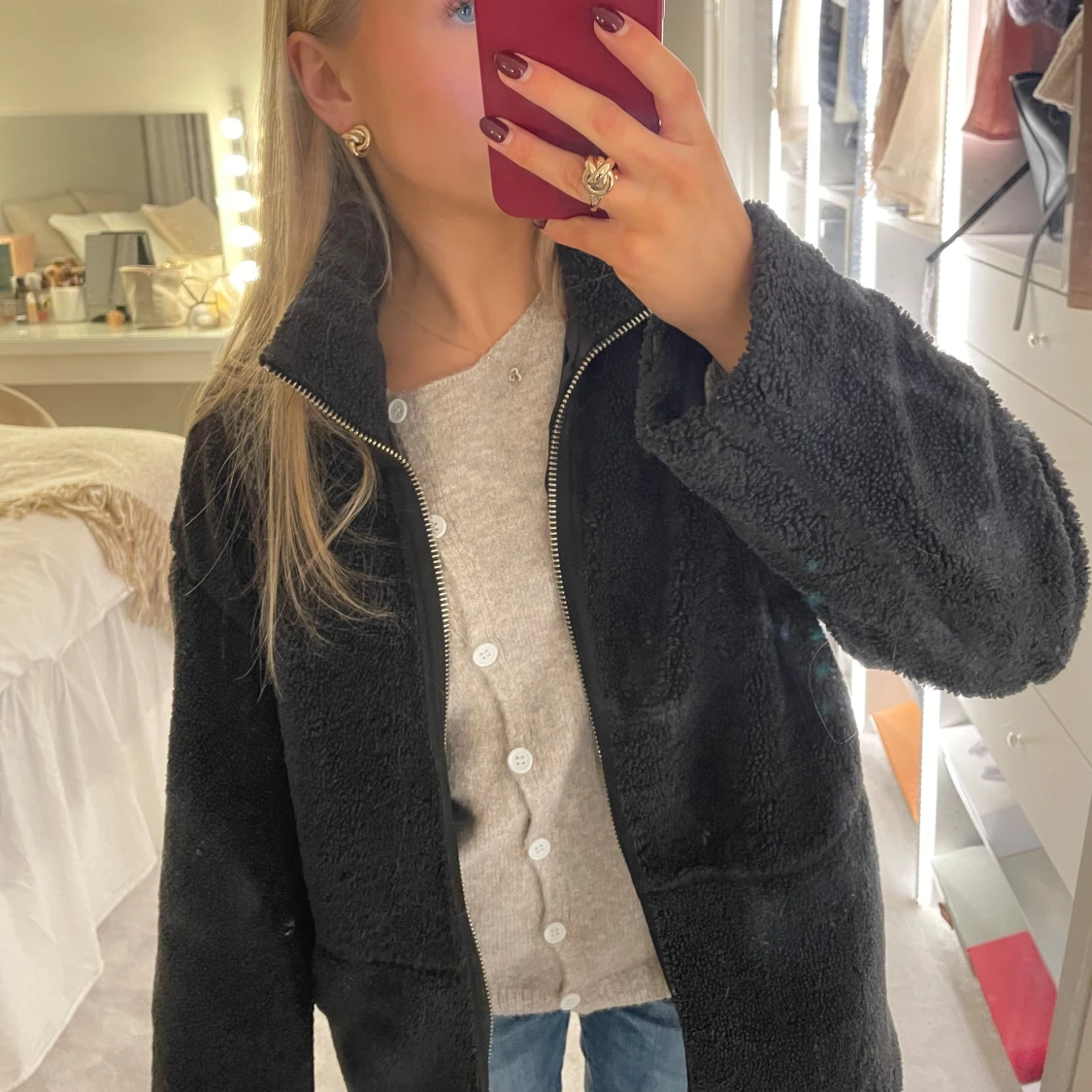 Hm teddy jacka grå - 90