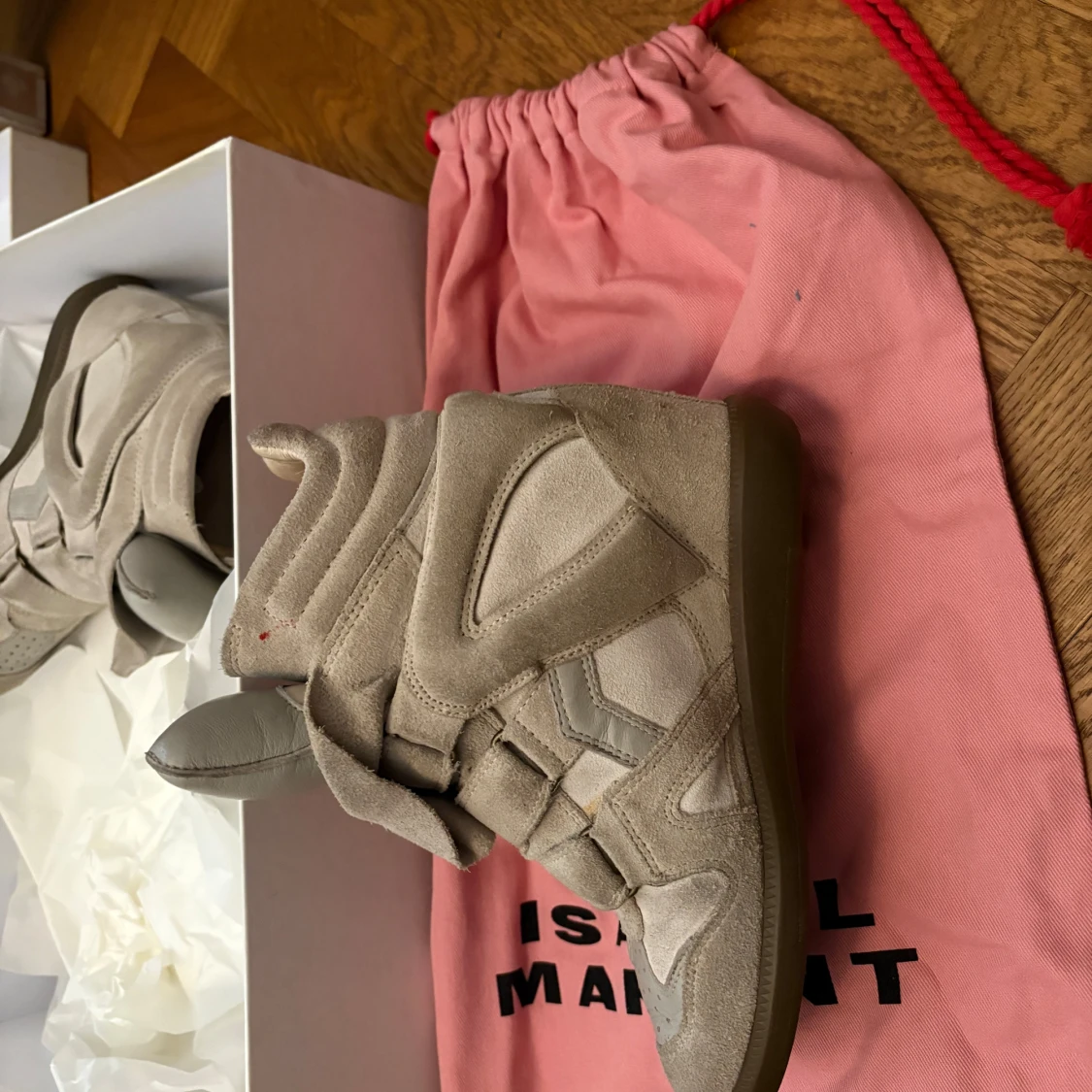 Beige sneakers med kardborreband isabel marant  - 3