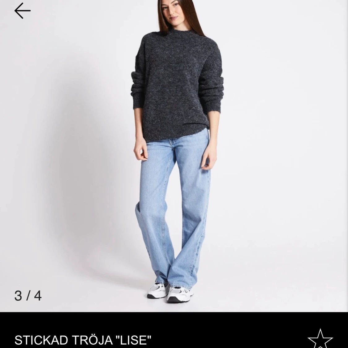 Stickat grå tröja  - 1