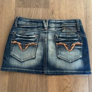 Lågmidjad jeans kjol -  Vintage Lågmidjad Minikjol